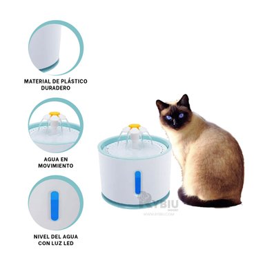 BEBEDERO PERRO Y GATO MA31414 RYBIU DURABLE BLANCO CELESTE + GIFT MINIAGENDA