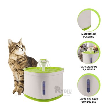 BEBEDERO PERRO Y GATO MA31416 RYBIU TECNOLOGICO USAR VERDE + GIFT STICKERS