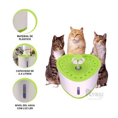 BEBEDERO PERRO Y GATO MA31416 RYBIU ANTIDERRAME VERDE + ENVOLTORIO REGALO