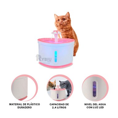 BEBEDERO PERRO Y GATO MA31415 RYBIU MANANTIAL CORAZÓN MASCOTAS ROSADO + POST-IT ADHESIVOS