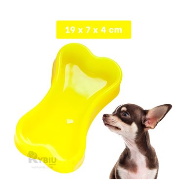 PLATILLO PERRO Y GATO MA31318 RYBIU MULTIFUNCIONAL AMARILLO + LIGAS REGALO