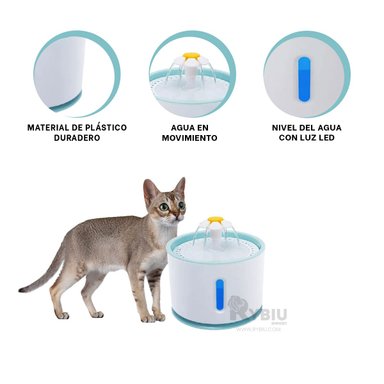 BEBEDERO PERRO Y GATO MA31414 RYBIU UTIL BLANCO CELESTE + ENVOLTORIO REGALO