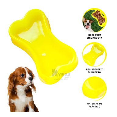 PLATO PERRO Y GATO MA31318 RYBIU MODERNO AMARILLO + REGALO AGENDITA