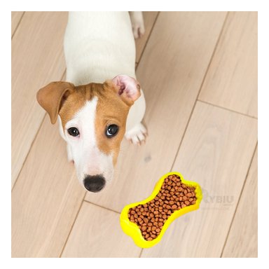 RECIPIENTE PERRO Y GATO MA31318 RYBIU ELEGANTE AMARILLO + REGALO STICKERS