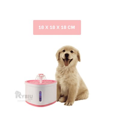 BEBEDERO PERRO MA31415 RYBIU MANANTIAL DEL CORAZÓN ROSADO + BANDERITAS ADHESIVAS