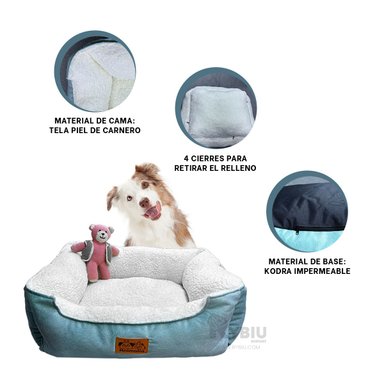 COLCHON PERROS MA32265 SUAVE VERDE HADE PERLA TALLA L RYBIU + REGALO STICKERS