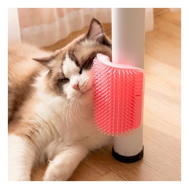 RASCADOR RYBIU MA32077 GATO CON HIERBA EN ROSADO + PAPEL REGALO - 3