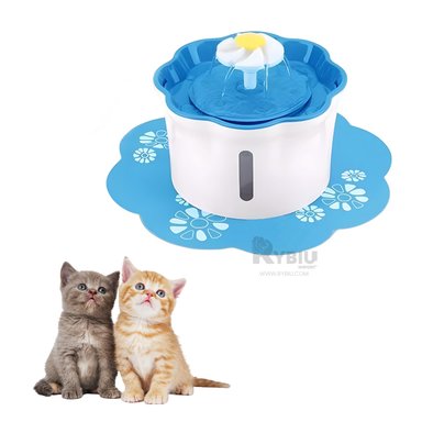 BEBEDERO PERRO Y GATO MA31419 RYBIU ERGONOMICO CIRCULAR CELESTE + REGALO STICKERS