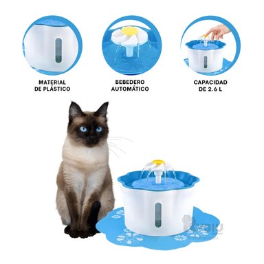 BEBEDERO PERRO Y GATO MA31419 RYBIU FACIL MANEJAR CELESTE + ENVOLTORIO REGALO