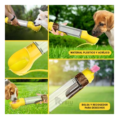 ENVASE MA32085 RYBIU PORTATIL PET CON BOLSITA AMARILLO + REGALO STICKERS