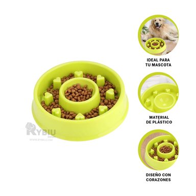 COMEDERO MA31306 RYBIU CIRCULAR CON CORAZONES VERDE + REGALO STICKERS