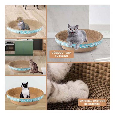 CAMA CARTÓN GATOS MA30065 MODERNA EN MARRON + LIGAS REGALO RYBIU - 5