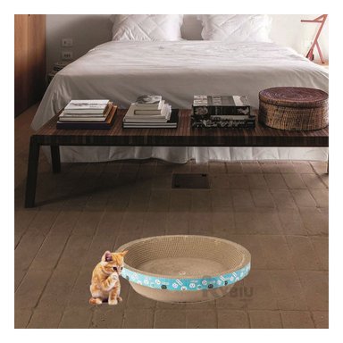 RASCADOR CARTÓN GATOS MA30065 DISPOSITIVO DESGARRADOR MININOS MARRON + GIFT STICKERS RYBIU