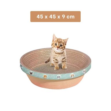 CAMA CARTÓN GATOS MA30065 ANTIDESENTRESANTE MARRON + POST IT ADHESIVOS RYBIU - 4