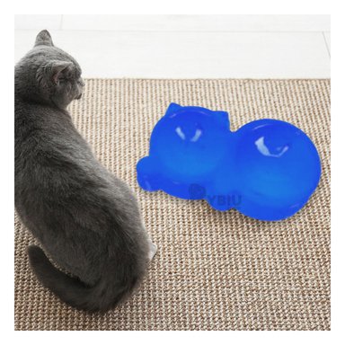 COMEDERO GATO MA31288 RYBIU CON 2 DIVISIONES TALLA M AZUL + REGALO STICKERS