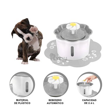 BEBEDERO PERRO Y GATO MA31421 RYBIU COMODO Y SISTEMATICO PLOMO + REGALO AGENDITA