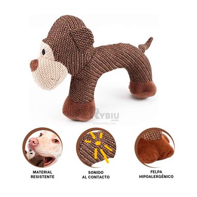 PELUCHE PERROS MA30068 FELPUDO MARRON + GIFT STICKERS RYBIU