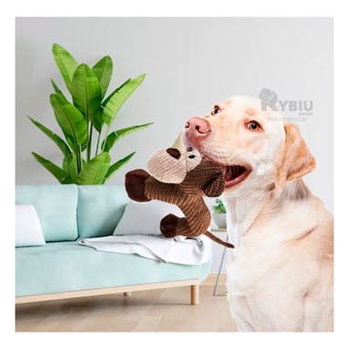 PELUCHE PERROS MA30068 FELPUDO ENTRETENIMIENTO MARRON + ENVOLTORIO REGALO RYBIU - 3