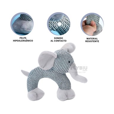 MUÑECO PERROS Y GATOS MA30067 ELEFANTE CON SONIDO EN PLOMO + POST IT ADHESIVOS RYBIU