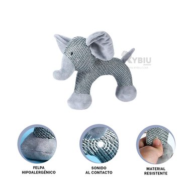 JUGUETE PERROS Y GATOS MA30067 PORTATIL CON SONIDO EN MATIZ PLOMO + GIFT STICKERS RYBIU