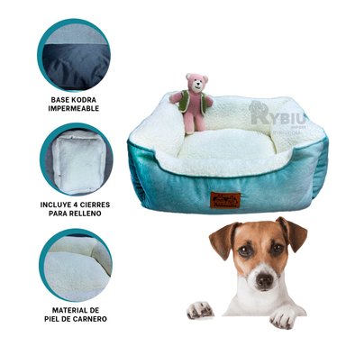 CAMA PERROS GATOS MA32264 VERDE HADE PERLA M RYBIU + BANDERITAS ADHESIVAS