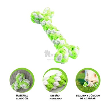 HUESO JUGUETE ALGODÓN PERROS MA29937 JUEGO VIGOROSO ANIMALES VERDE + REGALO AGENDITA RYBIU