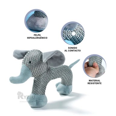 JUGUETE PERROS Y GATOS MA30067 CON ESTILO ELEFANTE PLOMO + ENVOLTORIO REGALO RYBIU