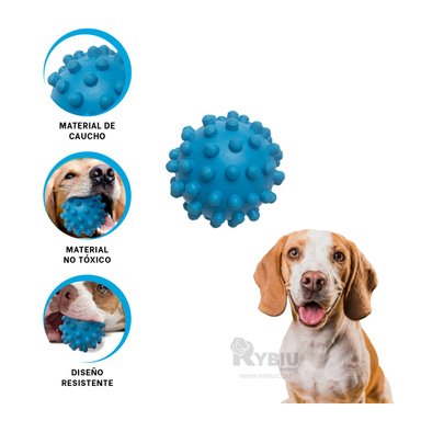 PELOTITA CAUCHO PERROS MA31156 LIGERA Y DURADERA EN CELESTE + POST IT ADHESIVOS RYBIU