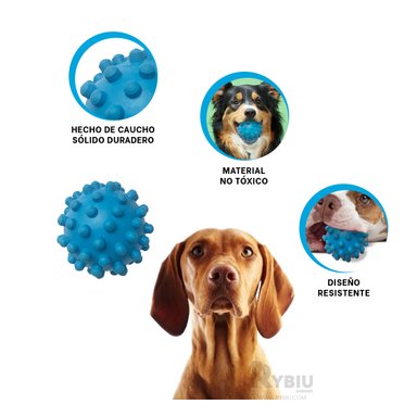 PELOTA CAUCHO PERRO MA31156 RESISTENTE CELESTE + REGALO AGENDITA RYBIU