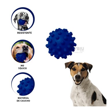 PELOTITA CAUCHO PERRO MA31155 AZUL + LIGAS REGALO RYBIU