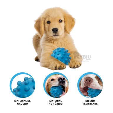 PELOTA CAUCHO PERROS MA31156 MASTICABLE DOG EN CELESTE + ENVOLTORIO REGALO RYBIU