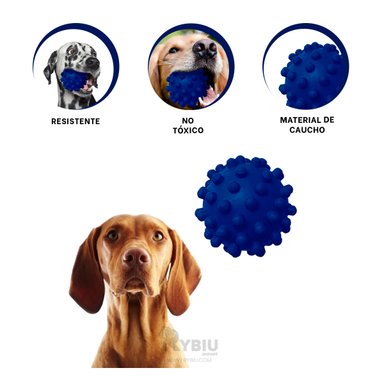 PELOTITA CAUCHO PERROS MA31155 EFICAZ Y VERSATIL EN AZUL + BANDERITAS ADHESIVAS RYBIU