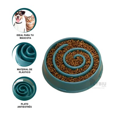 PLATILLO PERRO Y GATO MA31303 RYBIU MULTIFUNCIONAL VERDE + REGALO LIGAS PEINAR