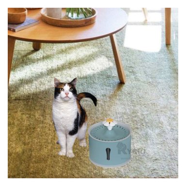 FUENTE PERRO Y GATO MA31413 RYBIU CIRCULAR AGUA PET AZUL ACERO + PAPEL REGALO