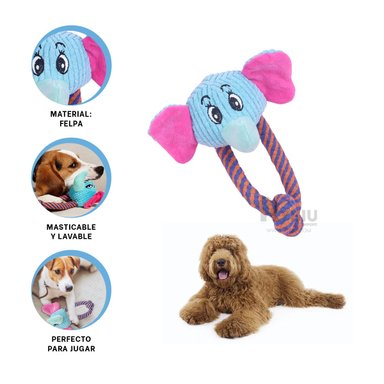 JUGUETE FELPA PERROS Y GATOS MA31260 IDEAL JUEGO EN MODELO ELEFANTE + STICKERS RYBIU