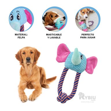 JUGUETE FELPA PERROS Y GATOS MA31260 MULTIFUNCIONAL EN MODELO ELEFANTE + AGENDITA RYBIU