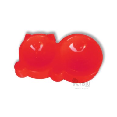 PLATO COMIDA GATO MA31289 RYBIU DOBLE M ROJO + PAPEL REGALO - 2