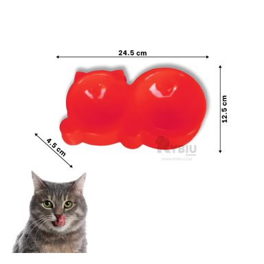 PLATO COMIDA GATO MA31289 RYBIU DOBLE M ROJO + PAPEL REGALO - 5