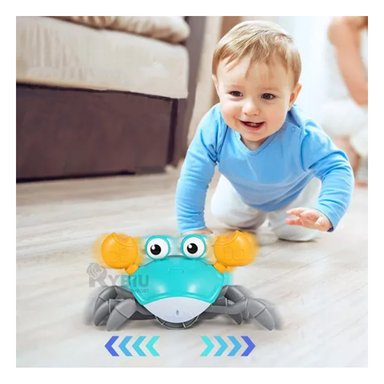 JUGUETE CRUSTACEO DE BAÑO A CUERDA CELESTE Y+GIFT STICKERS