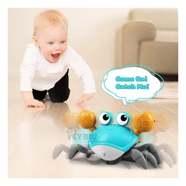 JUGUETE FORMA DE CANGREJO EN CELESTE Y+ENVOLTORIO DE REGALO