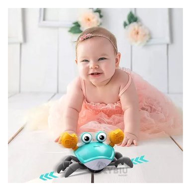 JUGUETE MOVIBLE CANGREJO EN COLOR CELESTE Y+REGALO AGENDITA