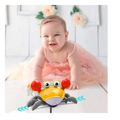 JUGUETE MOVIBLE CANGREJO EN COLOR AMARILLO Y+REGALO AGENDITA