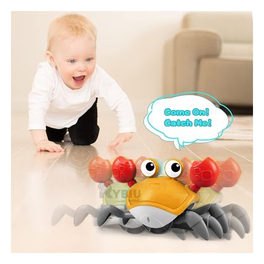 JUGUETE FORMA DE CANGREJO EN AMARILLO Y+ENVOLTORIO DE REGALO