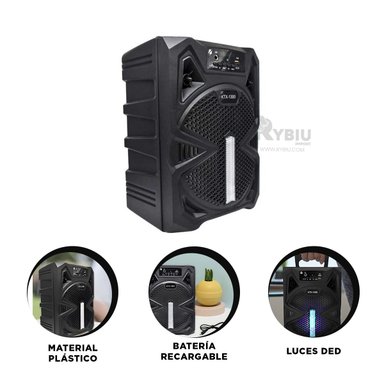 PARLANTE RYBIU VERSATIL MICRONICS EN NEGRO + PAPEL REGALO KTX-1300 - 4