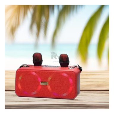 BOCINA RYBIU MODERNA Y PORTATIL CON CORREA ROJO + REGALO STICKERS KMS-186 - 1