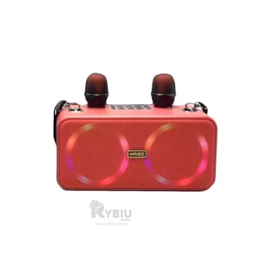 BOCINA RYBIU MODERNA Y PORTATIL CON CORREA ROJO + REGALO STICKERS KMS-186 - 2
