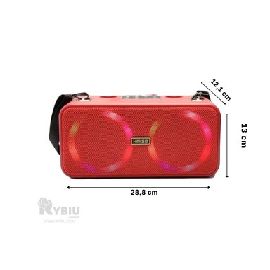 BOCINA RYBIU MODERNA Y PORTATIL CON CORREA ROJO + REGALO STICKERS KMS-186 - 5