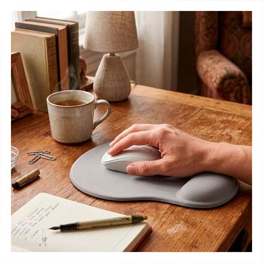 MOUSE PAD RYBIU TE31600 ALFOMBRILLA COLOR GRIS + LIGAS REGALO - 1