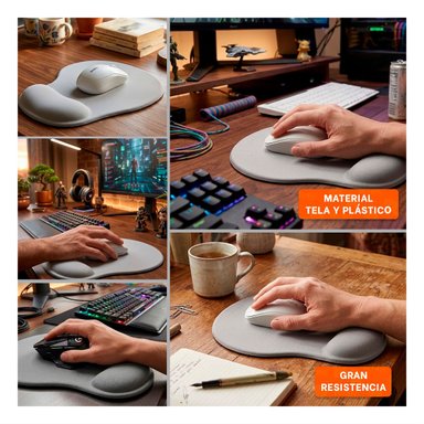 MOUSE PAD RYBIU TE31600 ALFOMBRILLA COLOR GRIS + LIGAS REGALO - 5