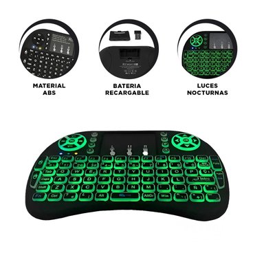 TECLADO BLUETOOTH RYBIU INALÁMBRICO CON LUCES EN COLOR NEGRO TE31589 - 3